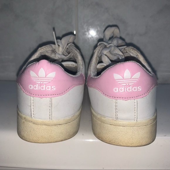 Pink Stripe Adidas Superstars - Picture 1 of 3